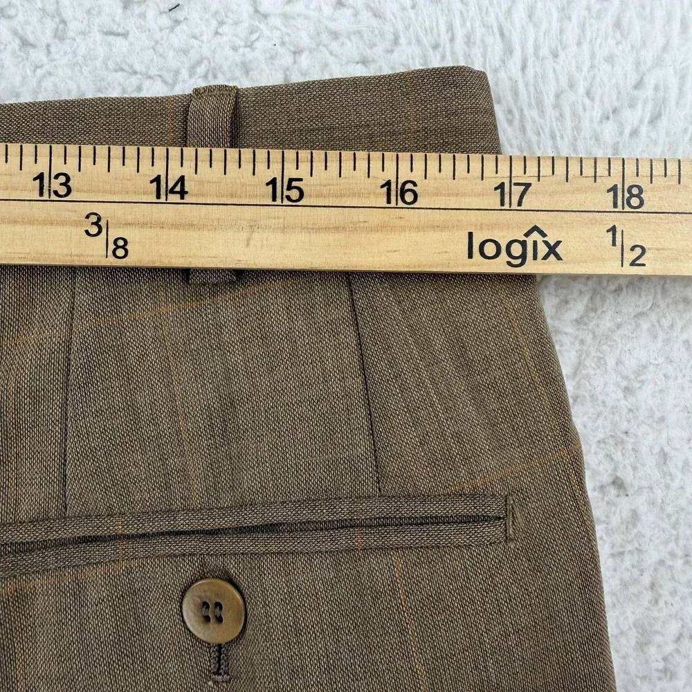 Brioni Mens 42R Brown Wool Plaid 2 Button 2 Piece Suit 34x30 Italy Augusto